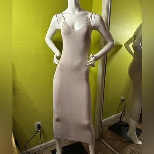Freshman 1996 Cream Sleeveless ‘Ribbed’ Maxi Dress
